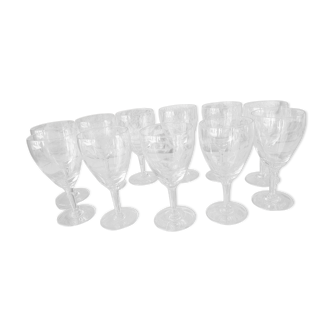 Lot of 11 crystal digestive glasses