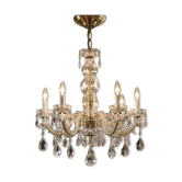 lustre suspension pampilles verre et laiton vintage année 60