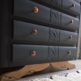Retro charcoal grey chest of drawers