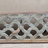 teak wall coat rack with 7 double cast iron hooks