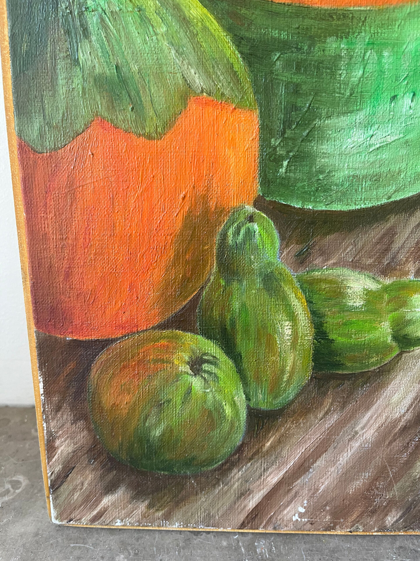 Géométrie du jardin intérieur, huile sur toile signé