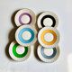 Set of 6 colorful dessert plates 1950s