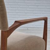 1960s, Danish chair, solid teak wood, furniture velour.