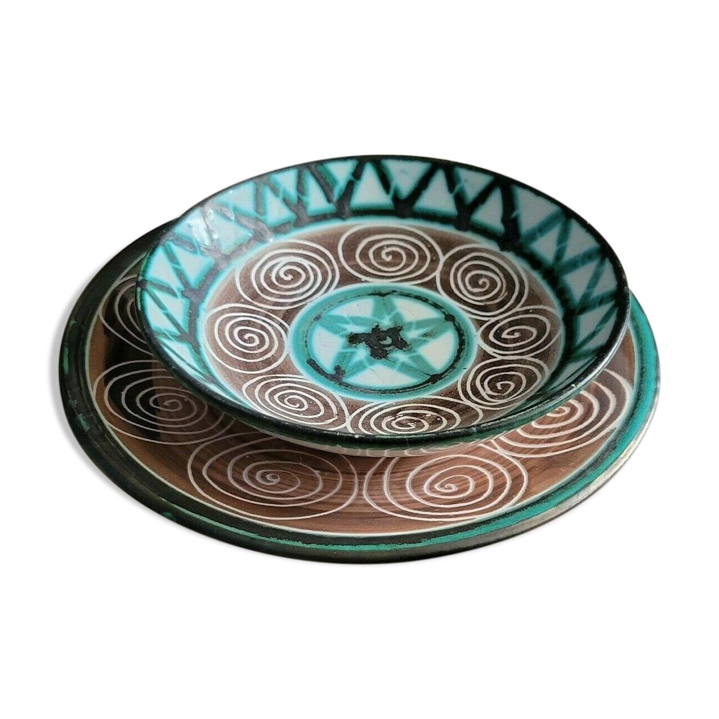 Robert Picault Vallauris no Capron - Cup and saucer small plate + bonus