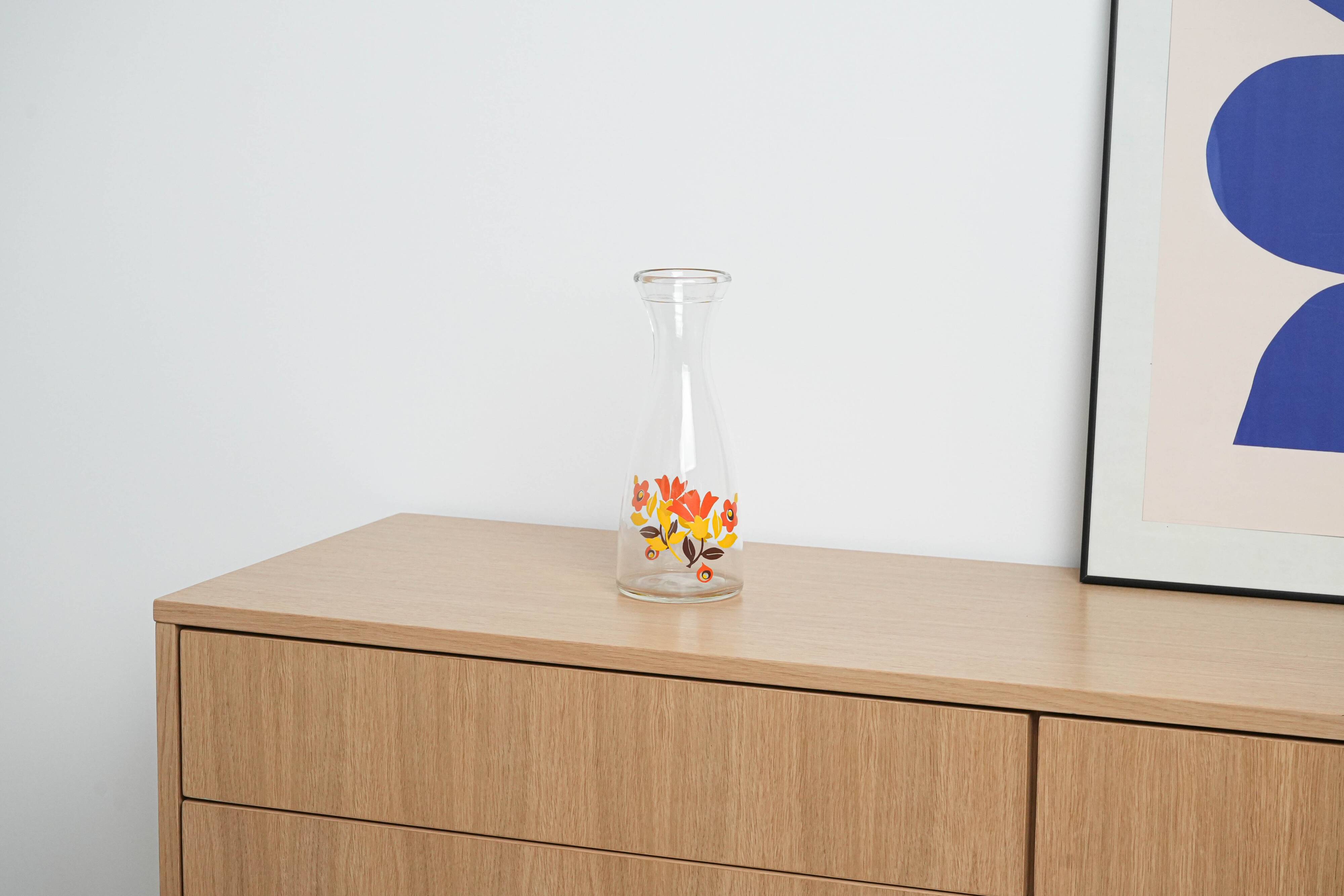 Glass carafe, Italian design, 1970s, production: Italy