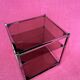 VINTAGE 1970 RECTANGULAR COFFEE TABLE WITH SQUARE CHROME TUBES AND 3 SHELVES