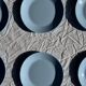 Set of 6 vintage blue dessert plates D18 (1)
