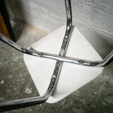 Stool chrome and skaï white