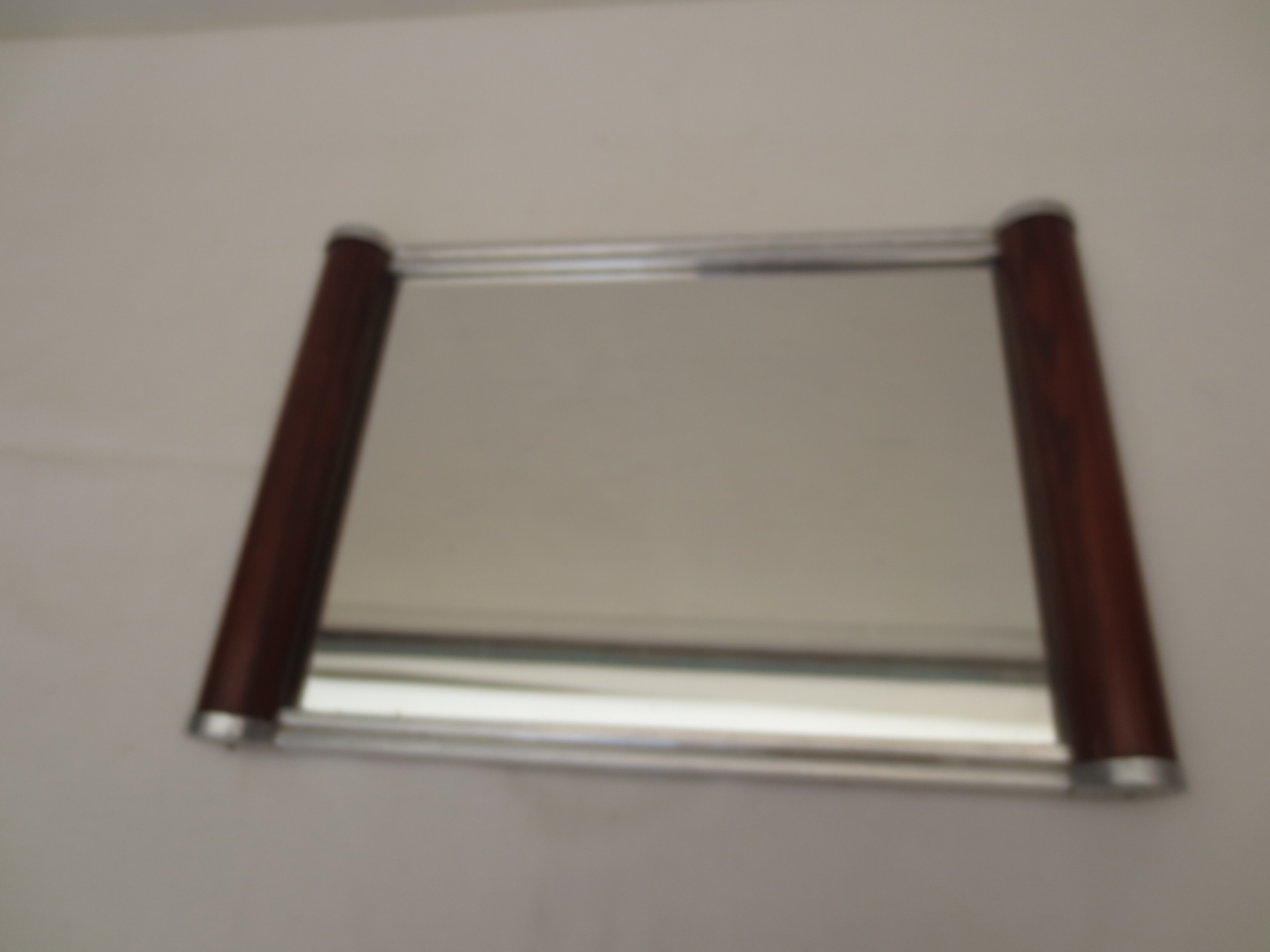 Mirror tray handles fruit wood from the 50s