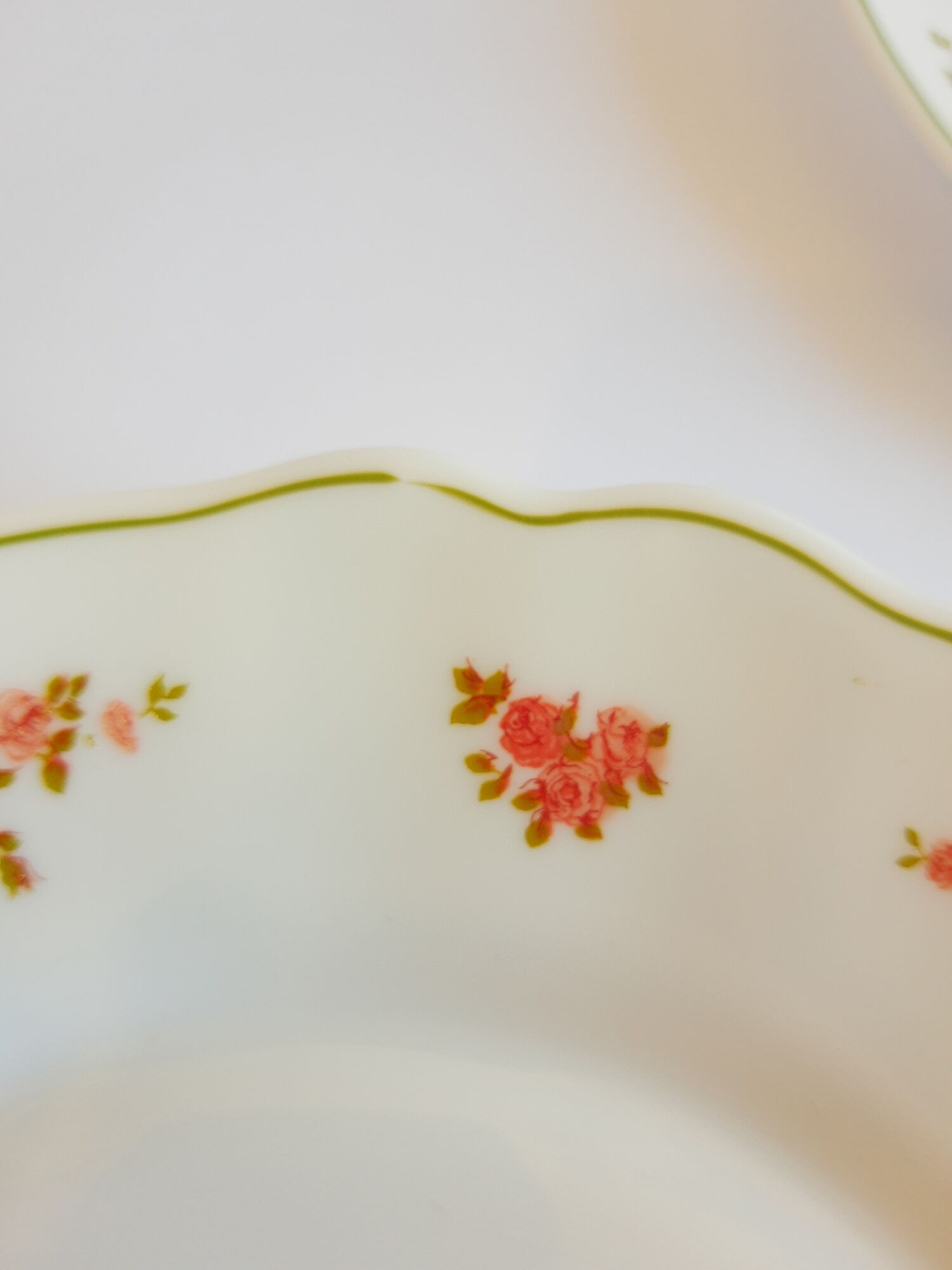 Set of 8 dessert plates opaline pink patterns Arcopal France Vintage