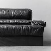 Divano modulare in pelle nera cinova anni ’70 modernariato