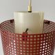 Suspended lamp in pink metal and plexiglass, Danish design, 1960s, Denmark.