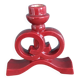 Art Deco ceramic candlestick, burgundy