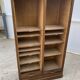 Double-column oak filing cabinet with curtains, 50.
