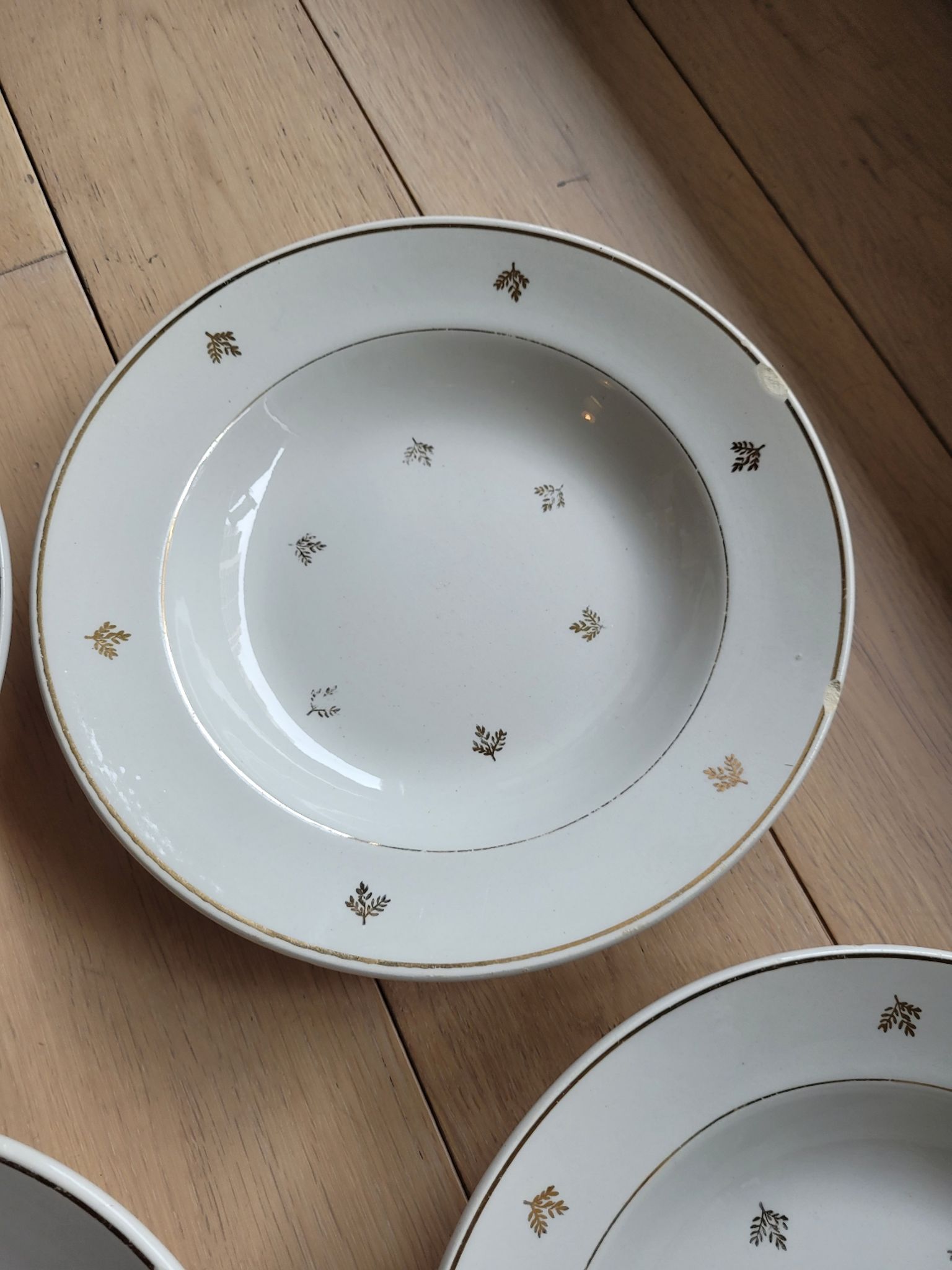 Lot de 16 assiettes creuses porcelaine opaque Badonviller