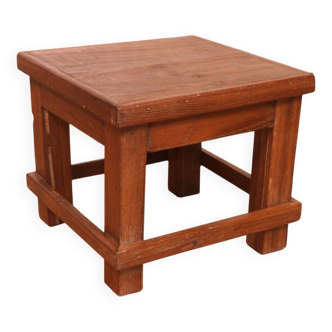 Table de chevet d’atelier en teck birman