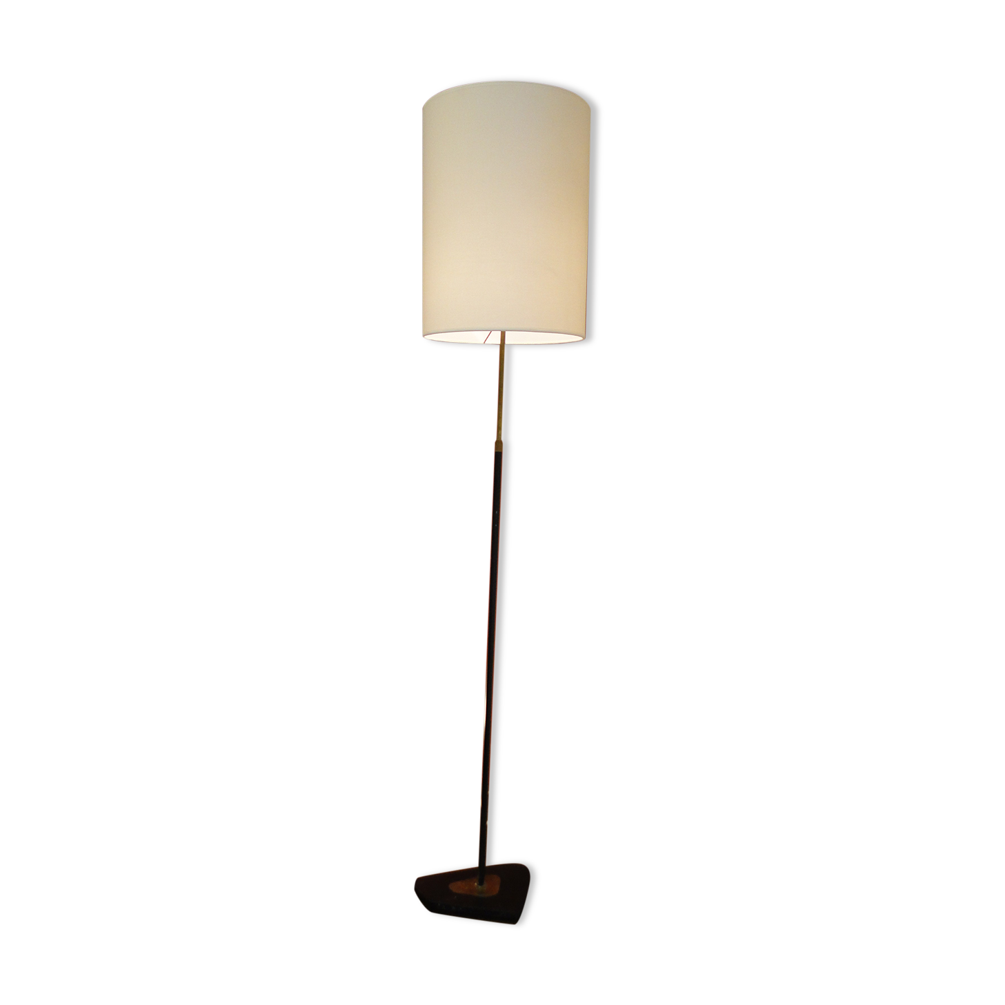 Adjustable vintage floor lamp by lunel 1950 france brass metal