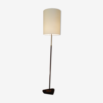 Adjustable vintage floor lamp by lunel 1950 france brass metal