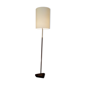 Adjustable vintage floor lamp by lunel 1950 france brass metal