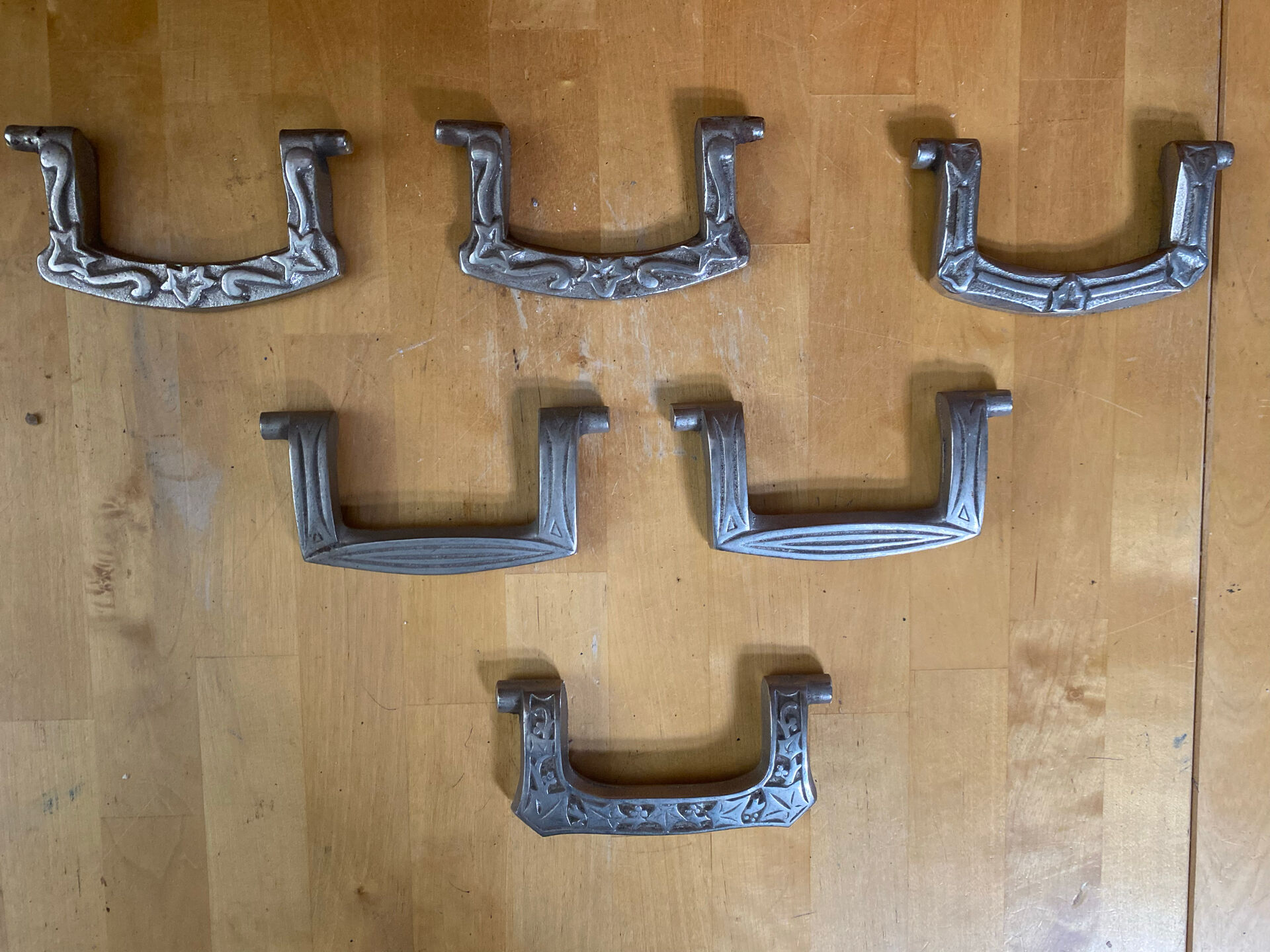Art Deco Furniture Handles JCR Jean Charles Raymond Chrome Metal Fran