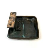 Mid Century Solid Abstract Brutalist Bronze front Door Handle 1960