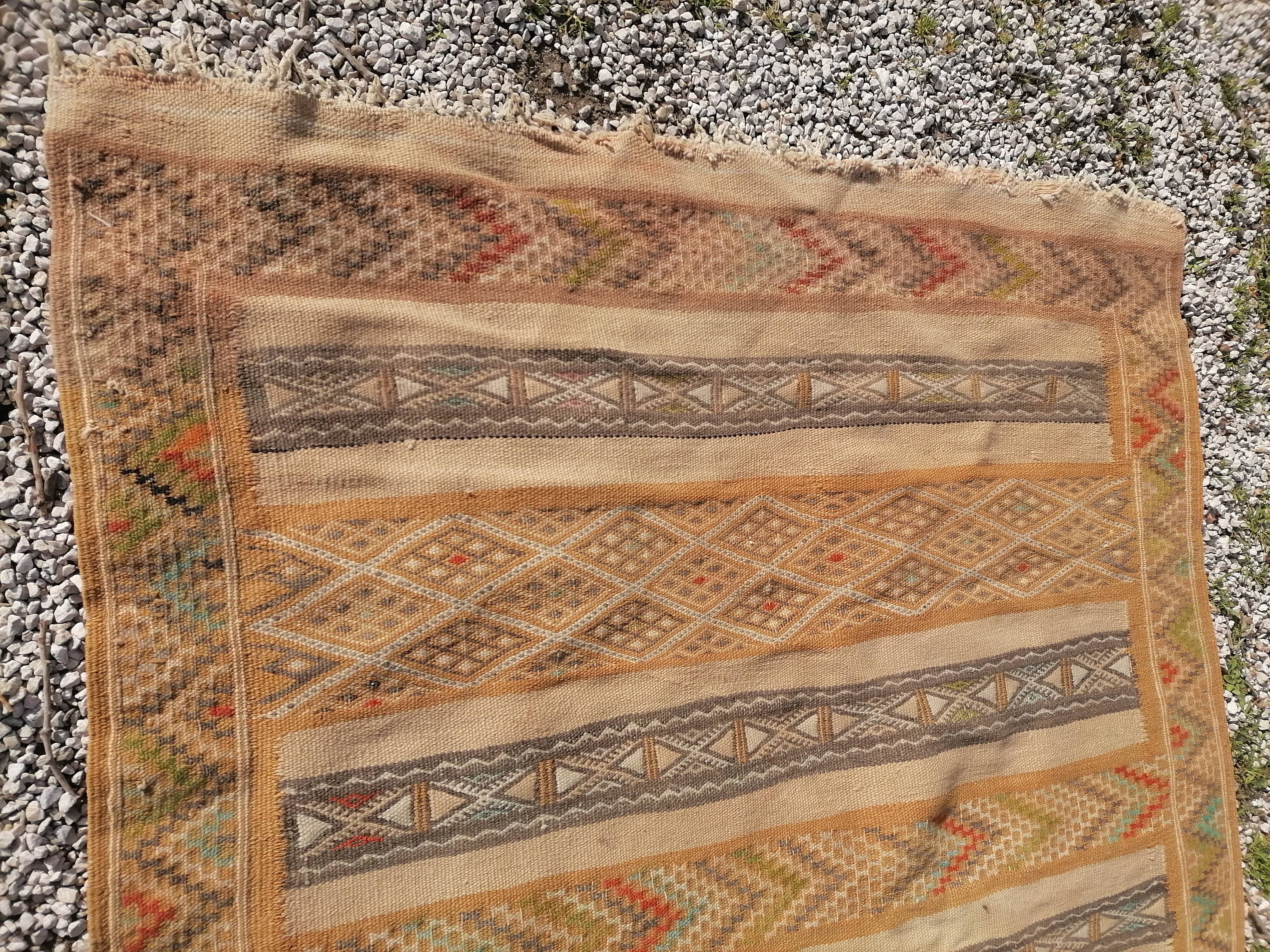Old oriental carpet, kilim, 50s - 206 x 125cm
