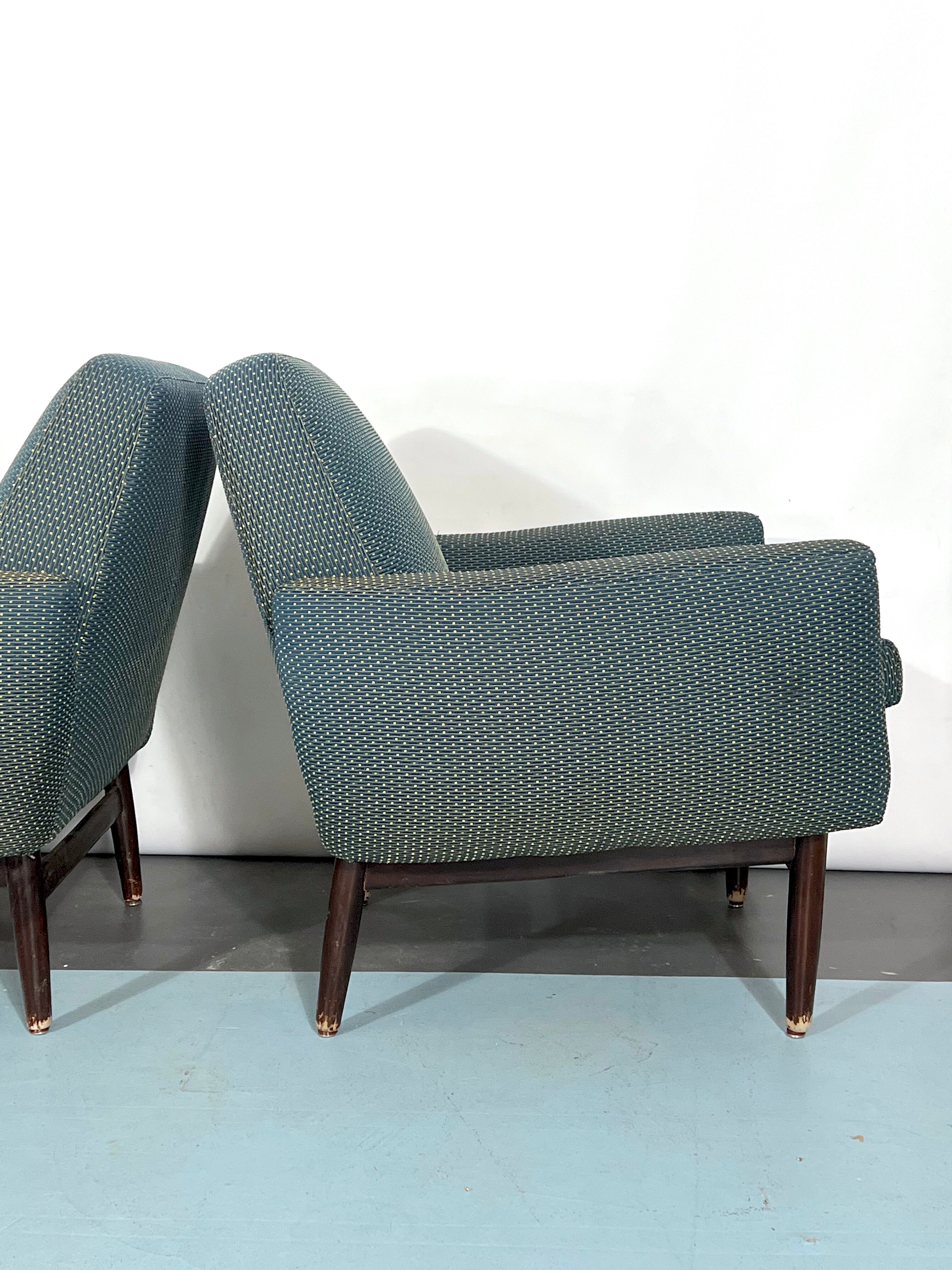 Italian Mid-century wood modern armchairs from 60s
