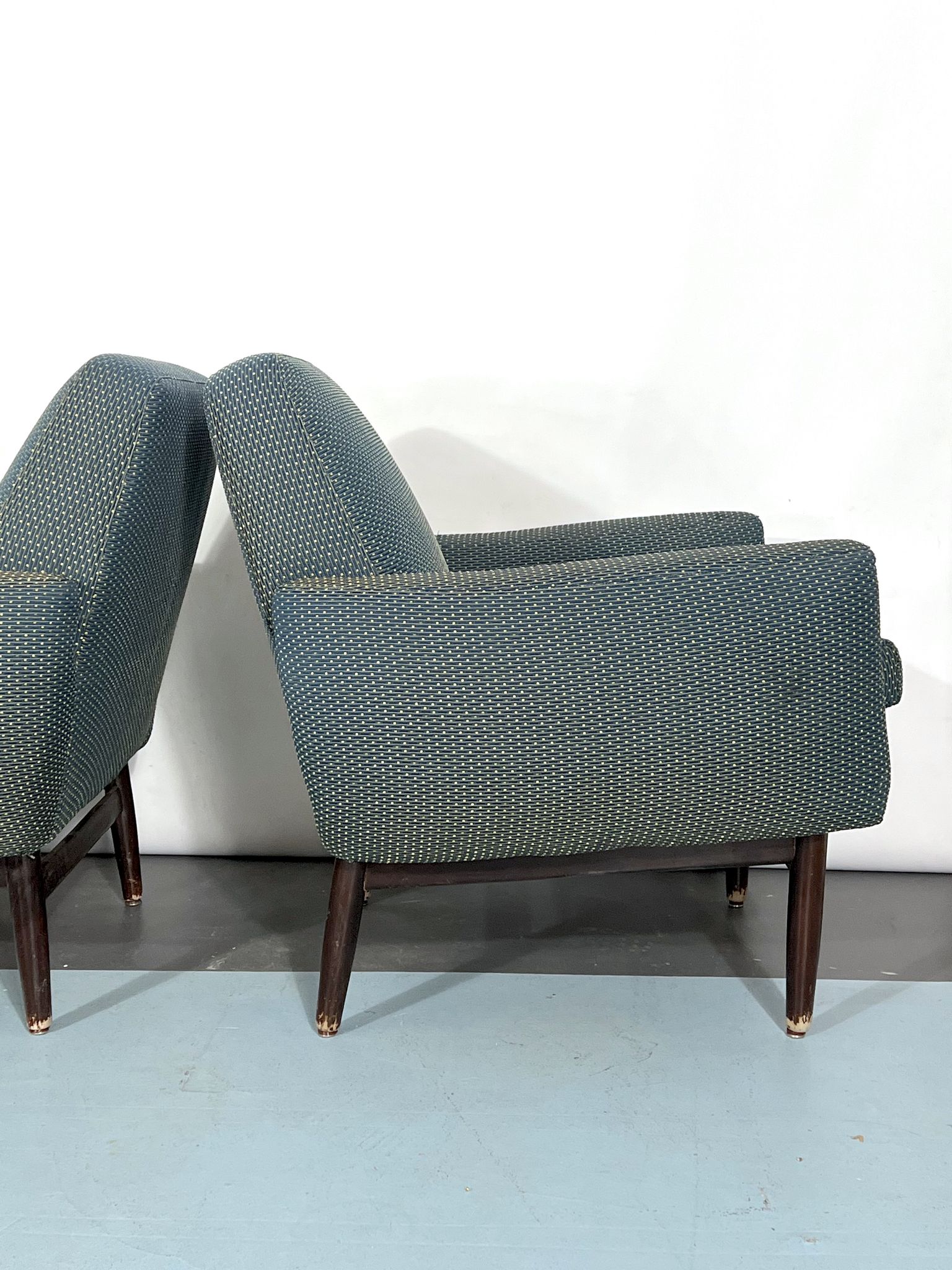 Italian Mid-century wood modern armchairs from 60s