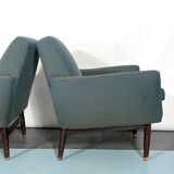 Italian Mid-century wood modern armchairs from 60s