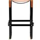 Contemporary Kitchen Bar Stool in Black Metal and Natural Tobacco Leather