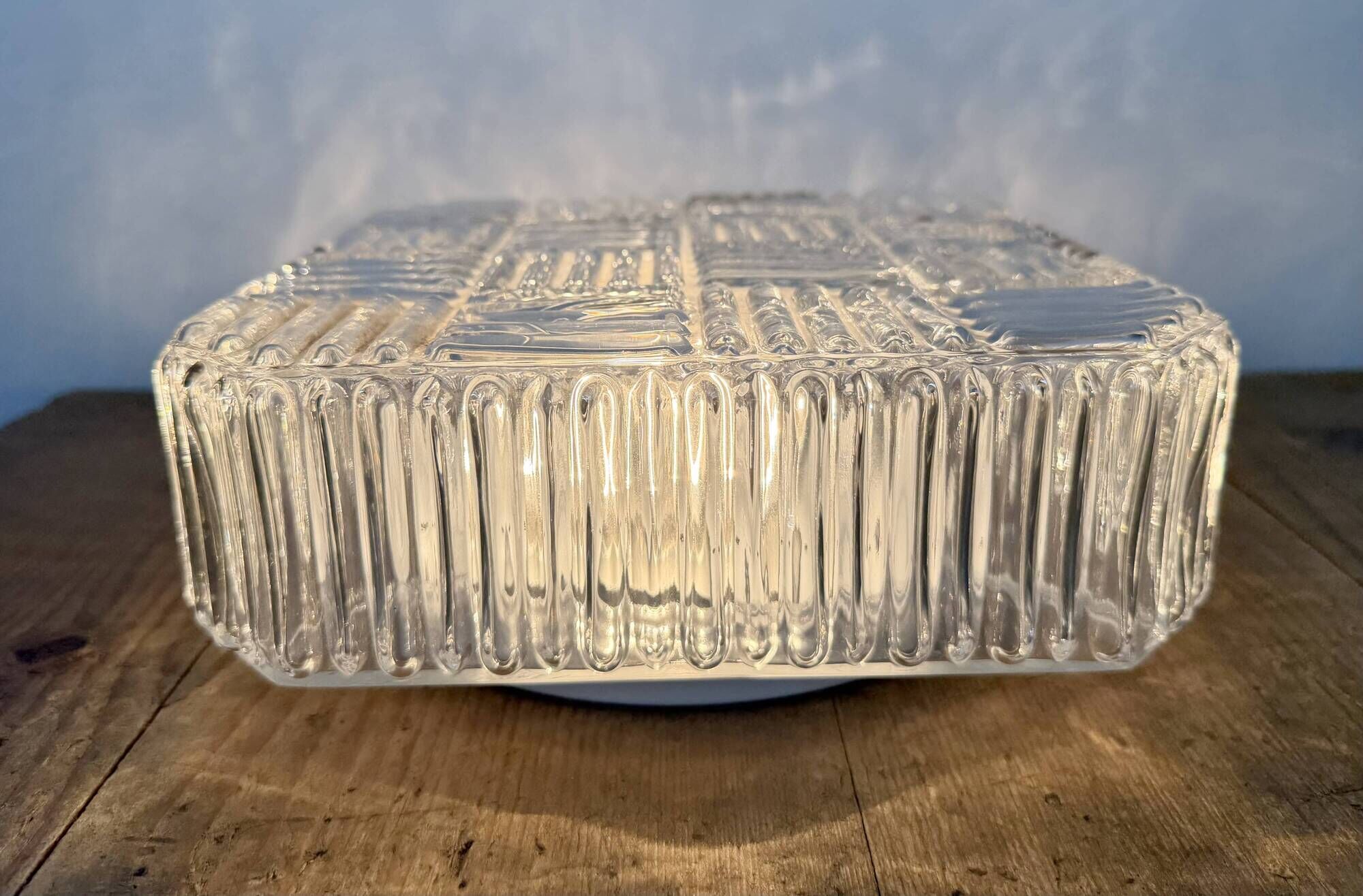 Vintage Glass Wall or Ceiling Light, 1970s