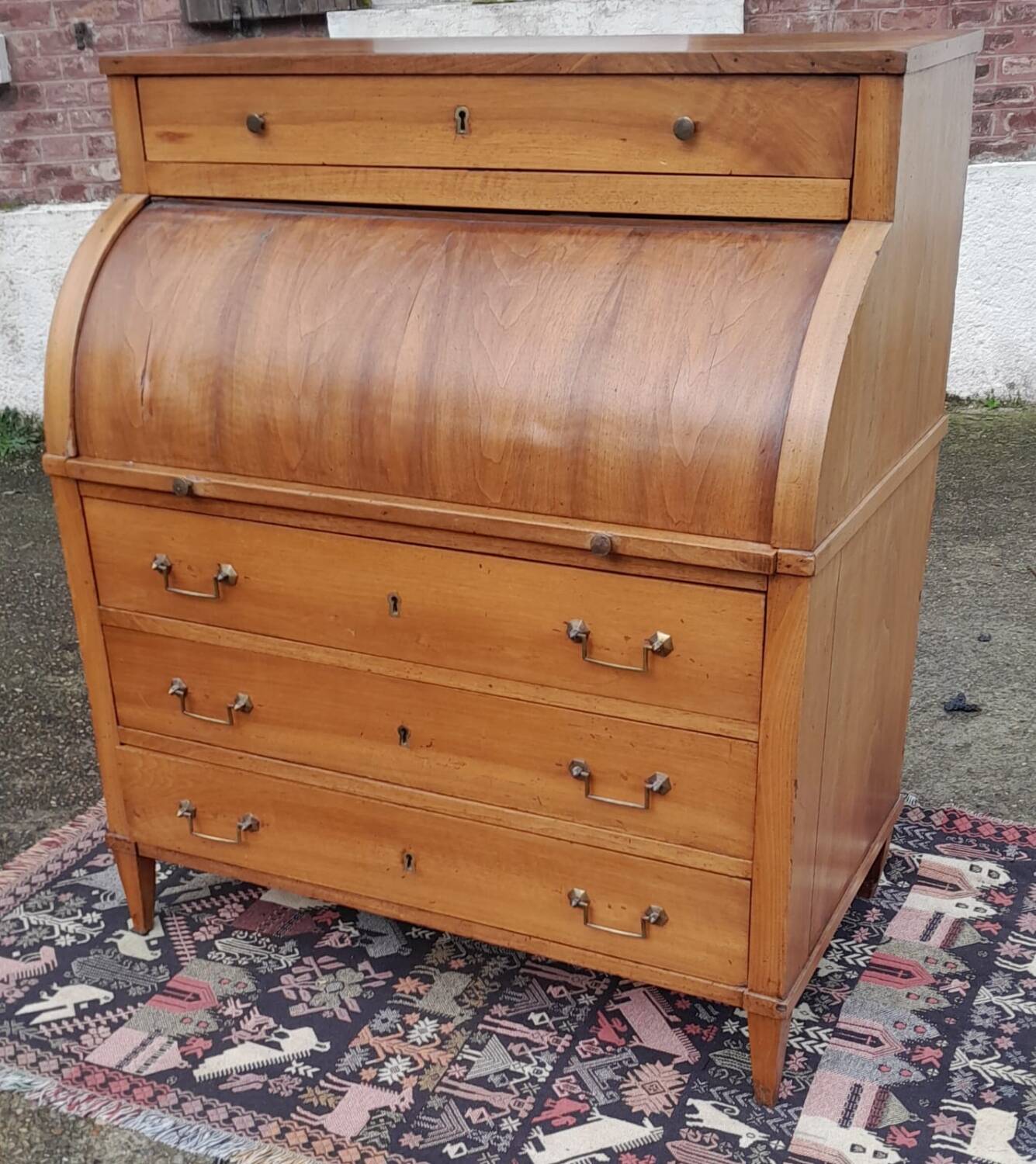 Louis XVI Walnut Cylinder Desk, 18th Century.