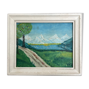 Tableau peinture ancienne paysage