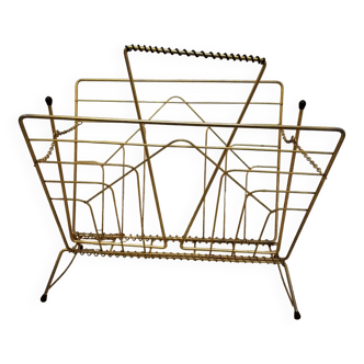 Vintage gilded metal magazine holder