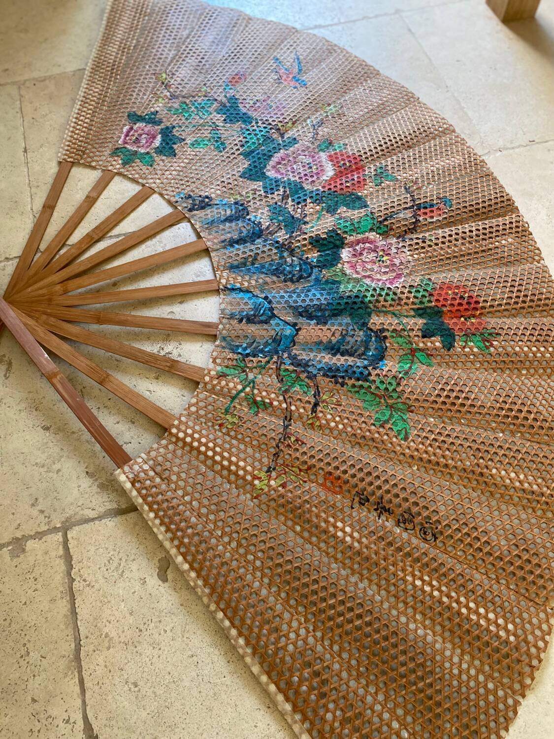 Giant bamboo cane fan