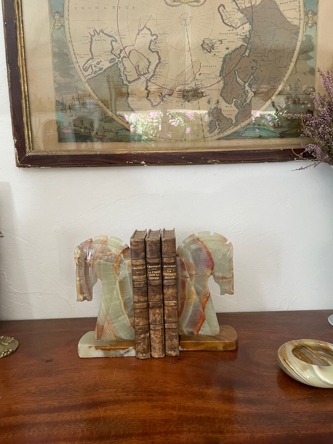 Pair of vintage onyx bookends