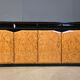Vintage lacquer and burl wood credenza, 1980s