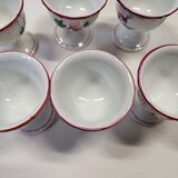 Set of 6 Lunéville Faience Egg Cups KG Reverbère