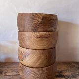 Set of 4 oak bowls