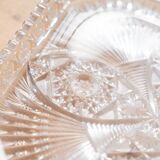 Square tray in Bohemian crystal, hand carved.
