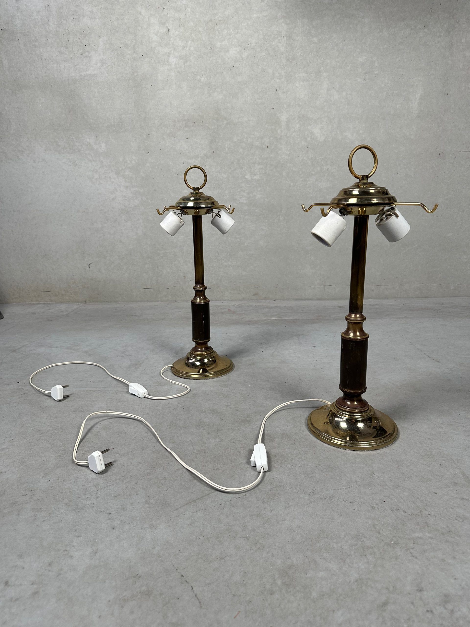 2x vintage table lamps Mazzega 'Frozen leaves'