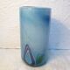 Contemporary cylindrical vase in signed glass paste