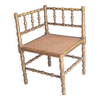 Chaise d'angle bobbin hollandaise doree