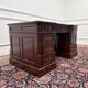 Classic English Partner Desk Green Leather
