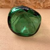 Antique Dame Jeanne Bottle Pressed Glass Green Transparent Vintage