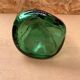 Antique Dame Jeanne Bottle Pressed Glass Green Transparent Vintage