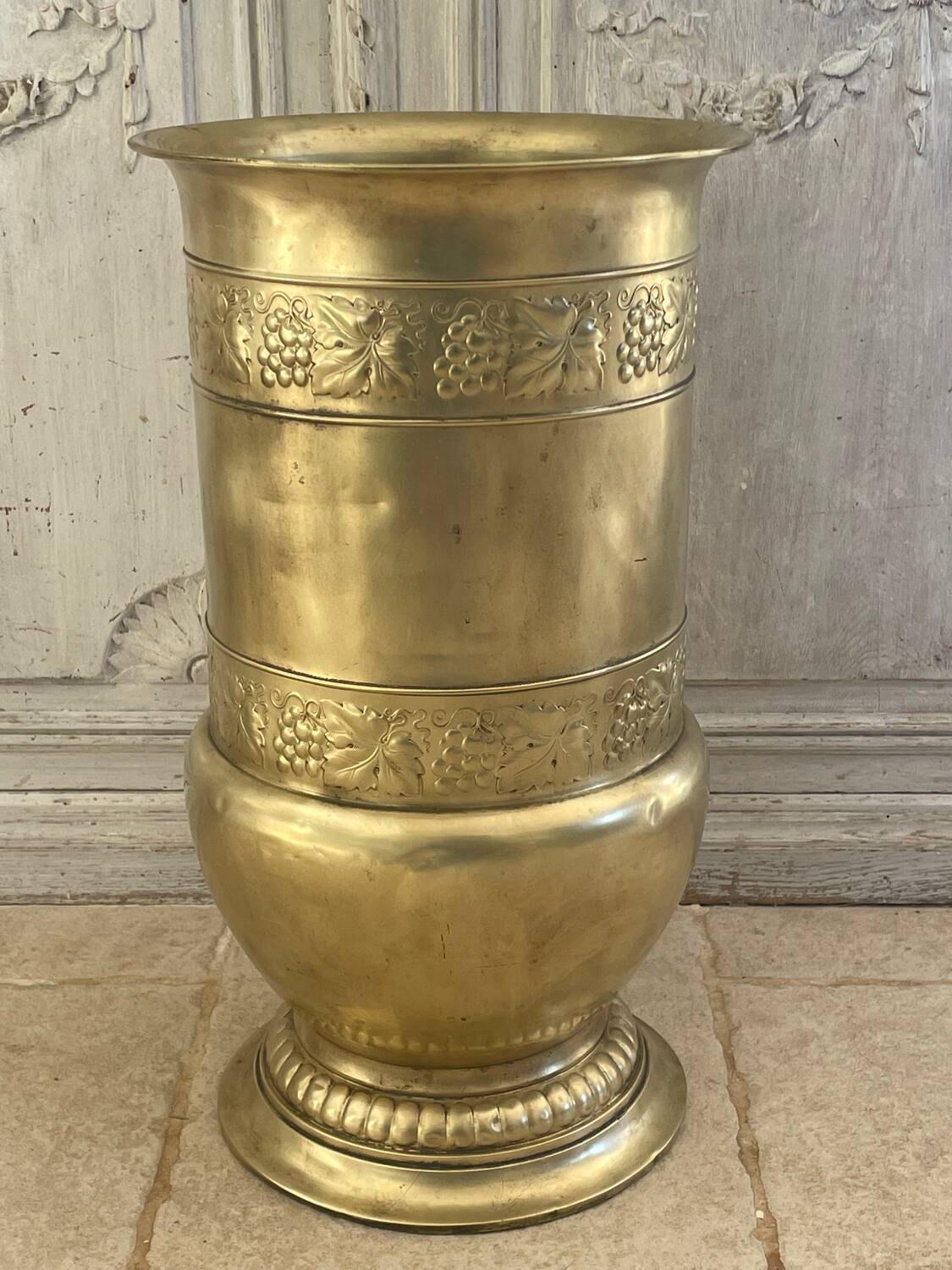 Antique brass umbrella stand