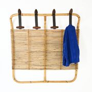 Italian rattan coat rack, 1960s
