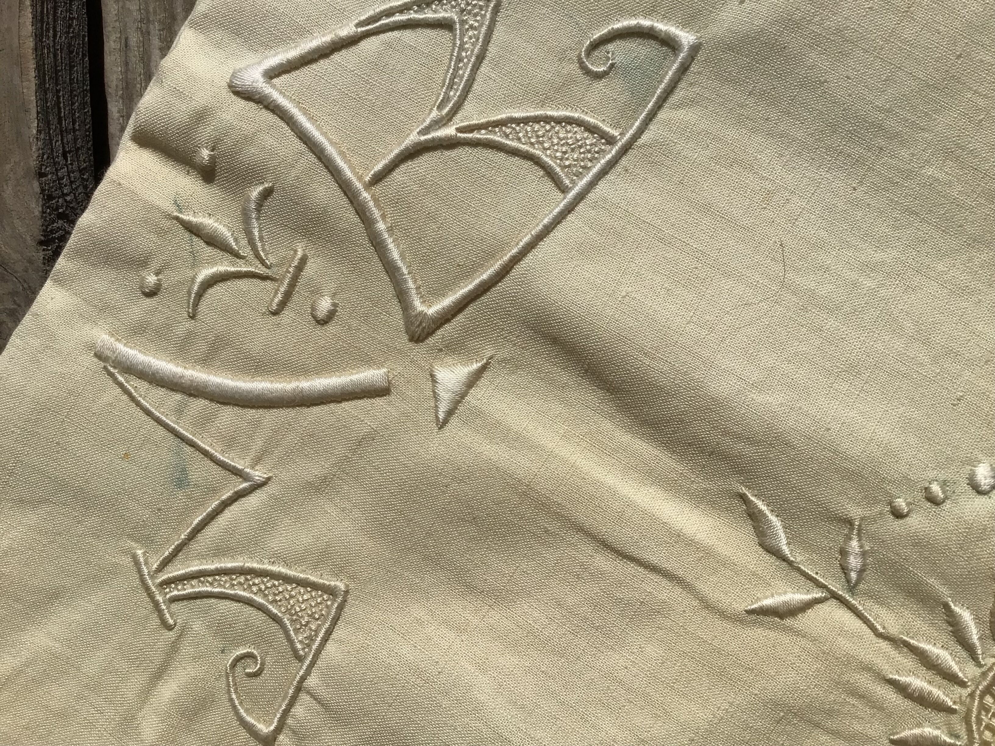 Cloth 2 places nine MB sunflowers lozenges mestizo beige