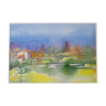 Watercolor landscape of provence